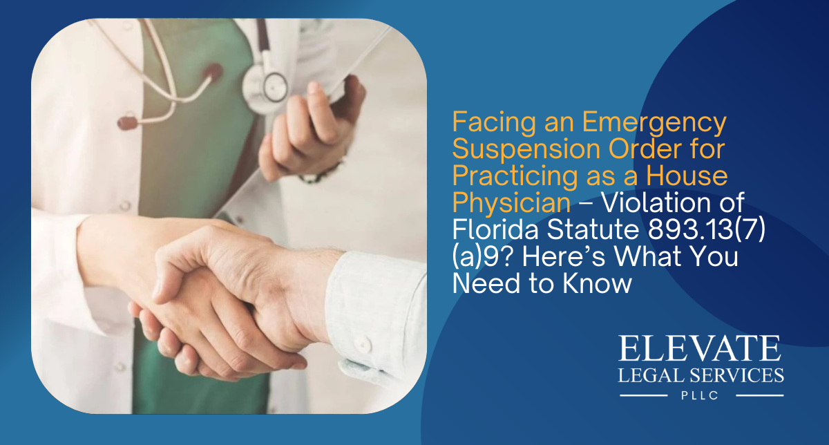 Emergency Suspension Order for Practicing as a House Physician