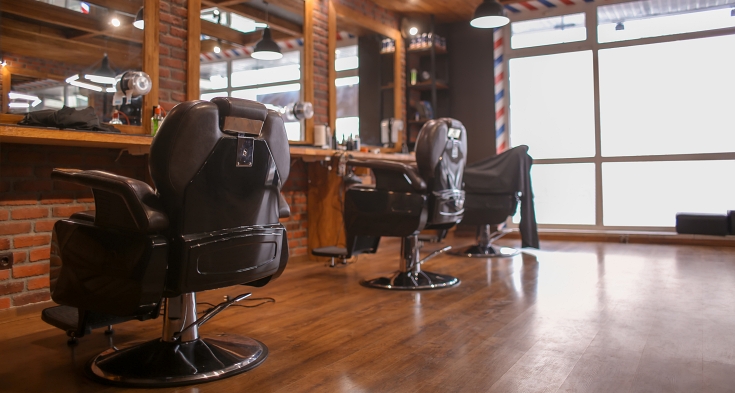 Stylish barber salon interior
